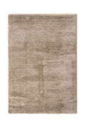 Brown rectangular handcrafted rug with a soft, plush texture and subtle tonal variation.