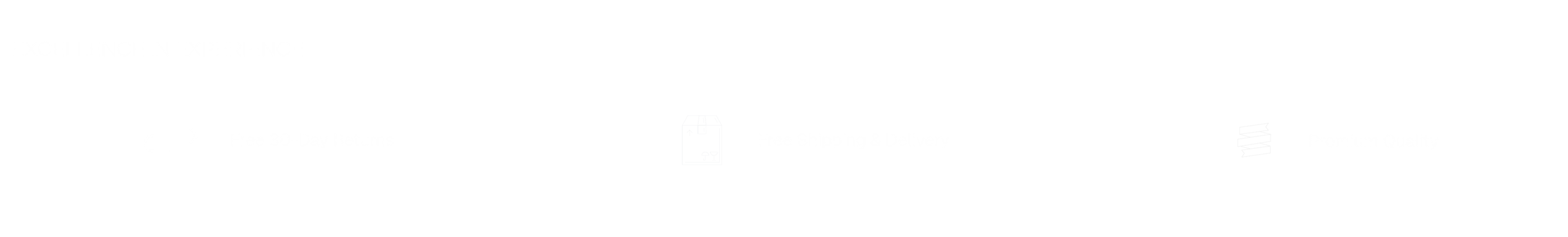 Excellence in experience: Free 30-day returns, free shipping and delivery, premium quality